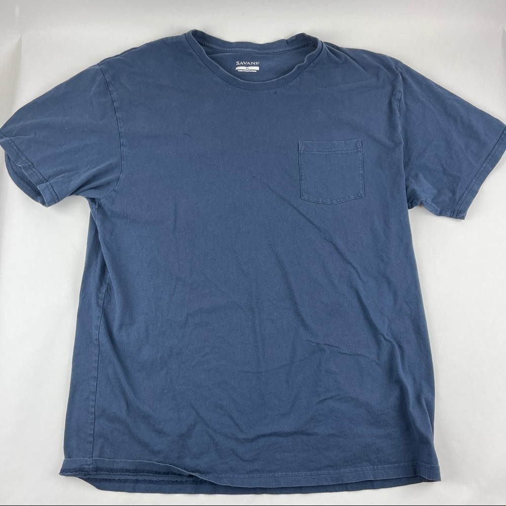 Savane T-shirt Mens XL Blue Crew Neck Short Sleeve